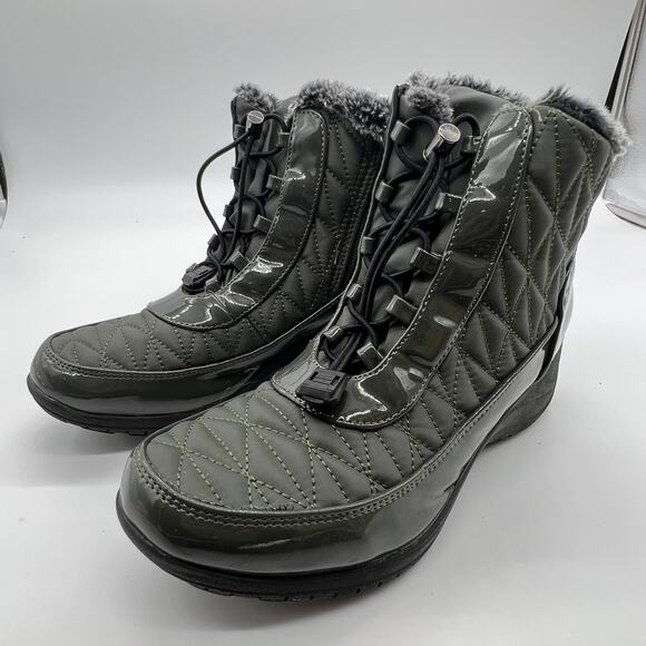 Khombu Waterproof Winter Ankle Snow Boots Size 8.5 Green - Picture 3 of 8
